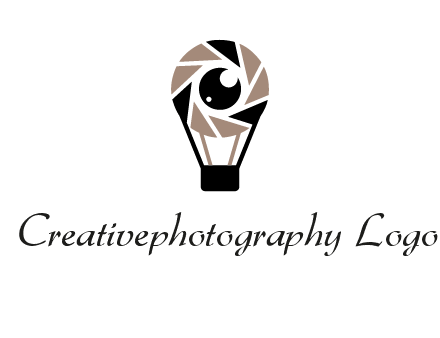 shutter with iris in air balloon photography logo