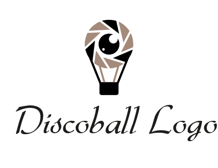 shutter with iris in air balloon photography logo