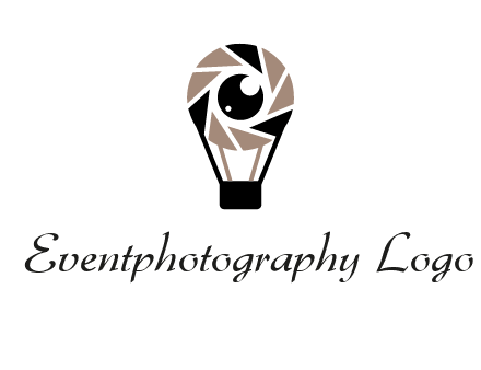 shutter with iris in air balloon photography logo