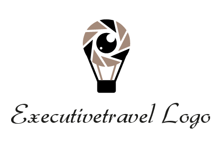 shutter with iris in air balloon photography logo
