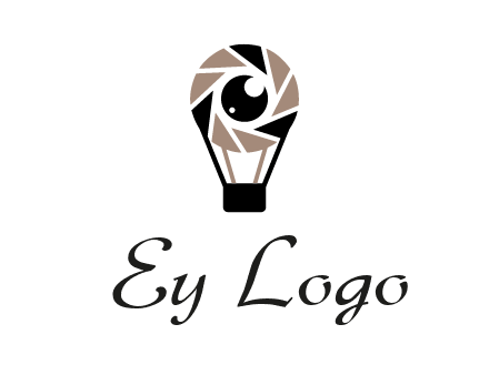 shutter with iris in air balloon photography logo