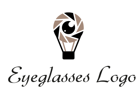 shutter with iris in air balloon photography logo