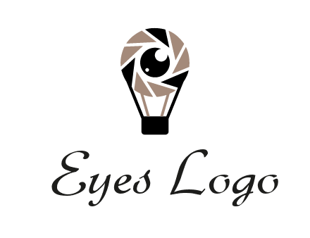 shutter with iris in air balloon photography logo