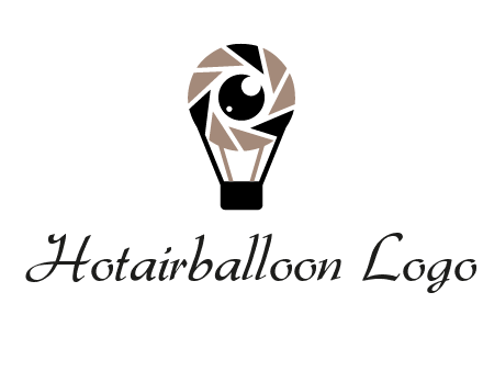 shutter with iris in air balloon photography logo