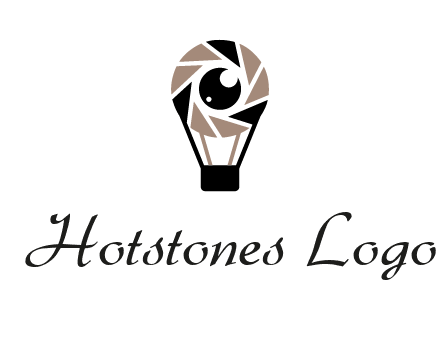 shutter with iris in air balloon photography logo