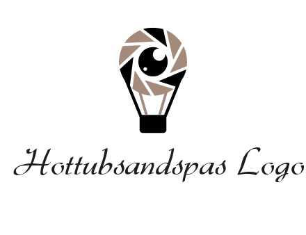 shutter with iris in air balloon photography logo