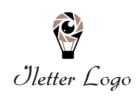 shutter with iris in air balloon photography logo