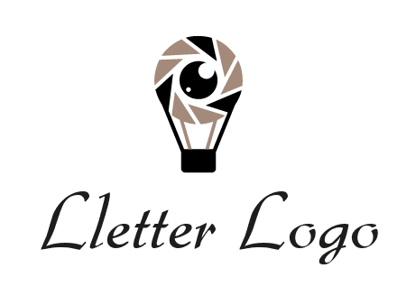 shutter with iris in air balloon photography logo