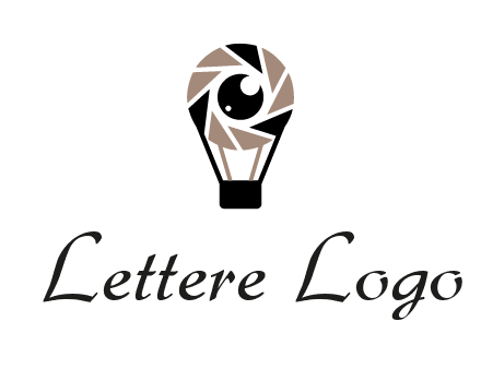 shutter with iris in air balloon photography logo