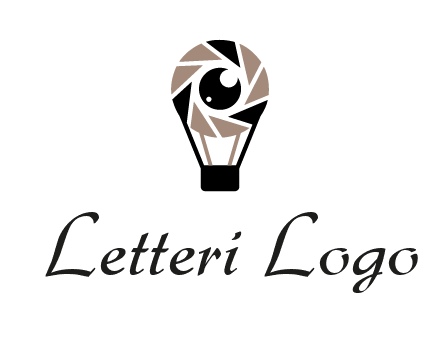 shutter with iris in air balloon photography logo