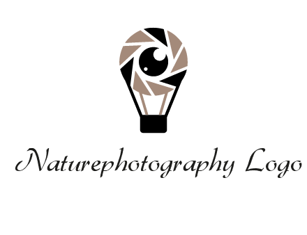 shutter with iris in air balloon photography logo