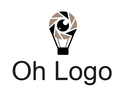 shutter with iris in air balloon photography logo