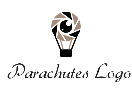 shutter with iris in air balloon photography logo