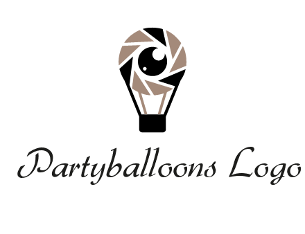 shutter with iris in air balloon photography logo