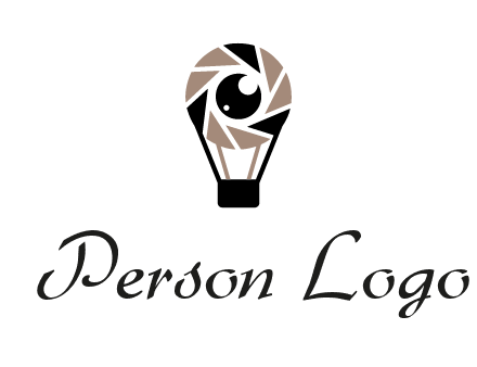 shutter with iris in air balloon photography logo