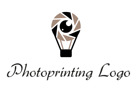 shutter with iris in air balloon photography logo