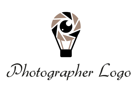 shutter with iris in air balloon photography logo