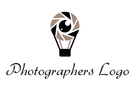 shutter with iris in air balloon photography logo