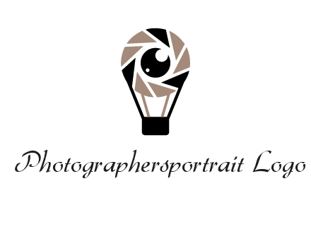 shutter with iris in air balloon photography logo