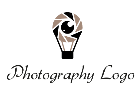 shutter with iris in air balloon photography logo