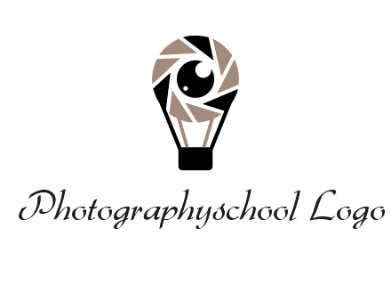 shutter with iris in air balloon photography logo