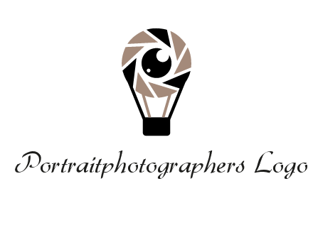 shutter with iris in air balloon photography logo