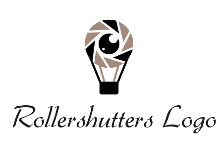 shutter with iris in air balloon photography logo