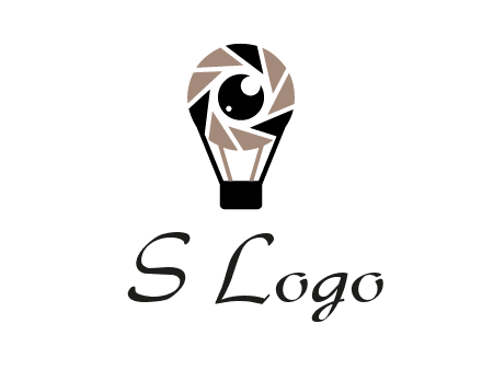shutter with iris in air balloon photography logo