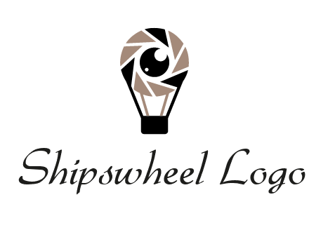 shutter with iris in air balloon photography logo