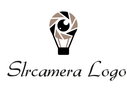 shutter with iris in air balloon photography logo