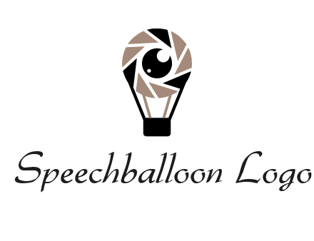 shutter with iris in air balloon photography logo