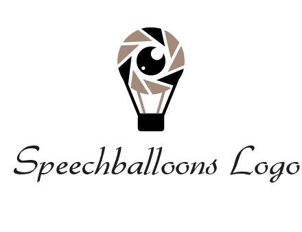 shutter with iris in air balloon photography logo