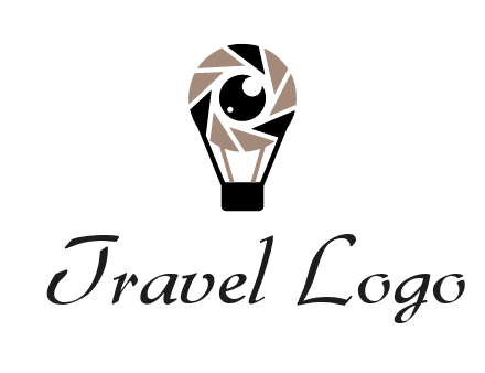 shutter with iris in air balloon photography logo