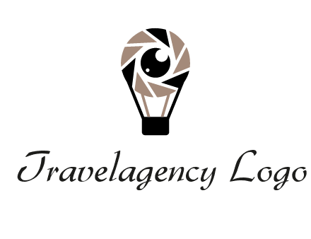 shutter with iris in air balloon photography logo