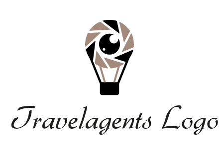 shutter with iris in air balloon photography logo