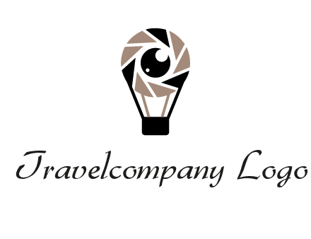 shutter with iris in air balloon photography logo