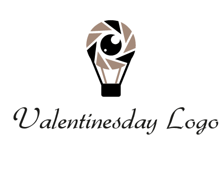 shutter with iris in air balloon photography logo