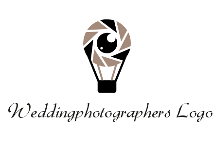 shutter with iris in air balloon photography logo
