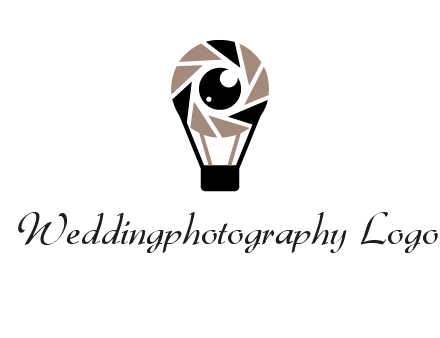 shutter with iris in air balloon photography logo