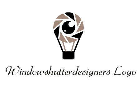 shutter with iris in air balloon photography logo