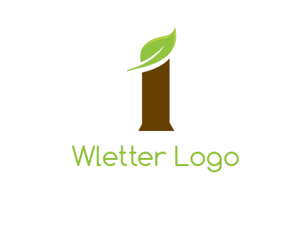 letter i with leaf logo