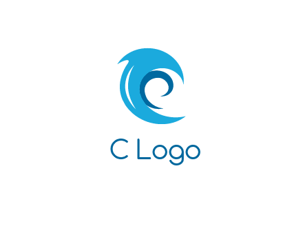 letter c made of waves logo
