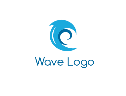 letter c made of waves logo