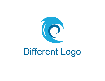 letter c made of waves logo