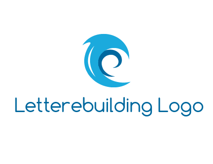 letter c made of waves logo