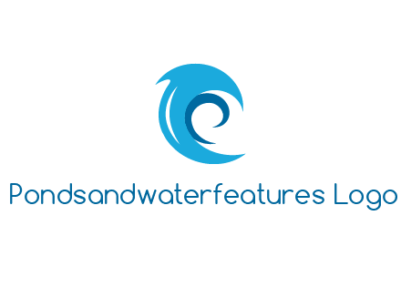 letter c made of waves logo