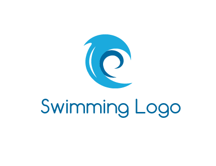 letter c made of waves logo