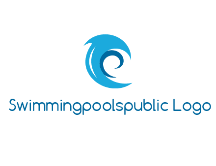letter c made of waves logo