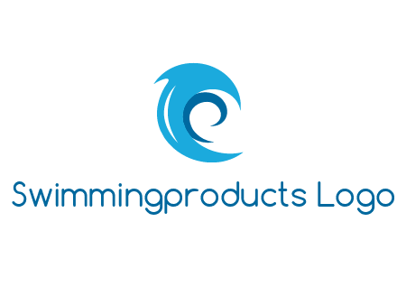 letter c made of waves logo