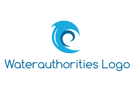 letter c made of waves logo